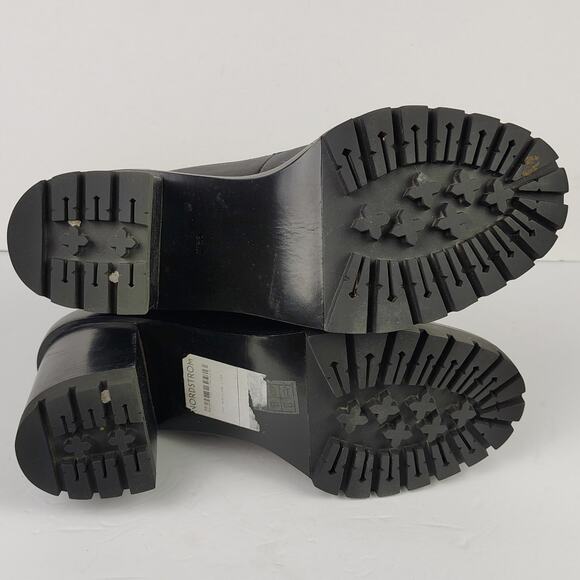 Tory Burch Miller 95mm Lug Sole Lace Up Bootie Black Hiking Boot Size 9.5 - Picture 7 of 14